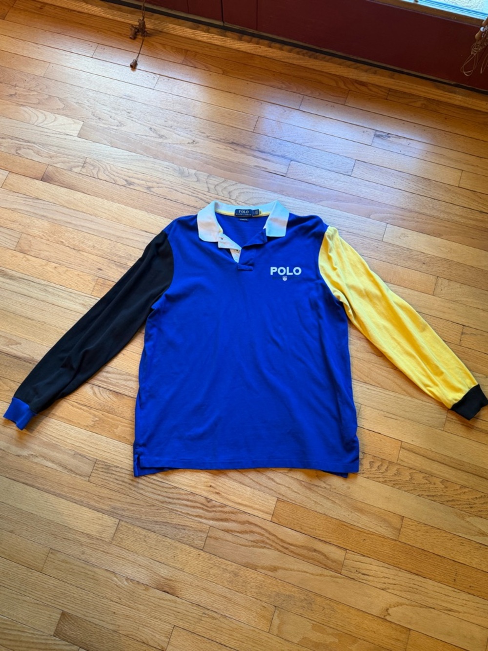 Ralph Lauren Polo Rugby Shirt in Royal Blue with Yellow & White Accents